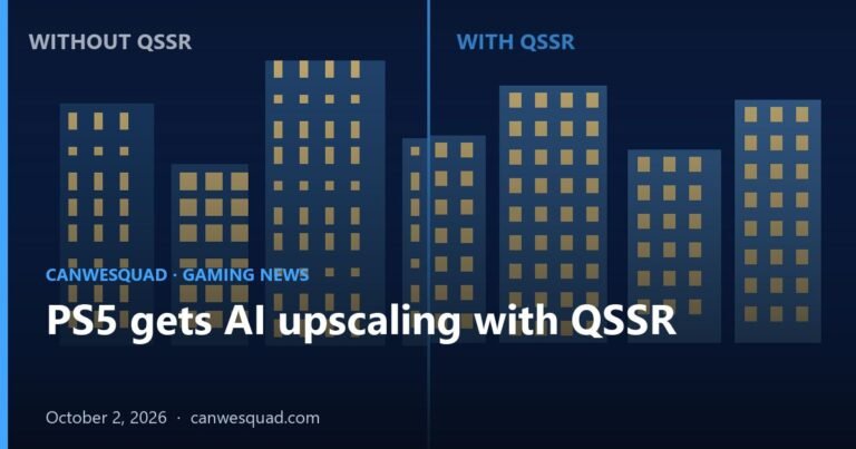 PS5 AI upscaling with QSSR: comparison of a low-resolution and a sharper scene