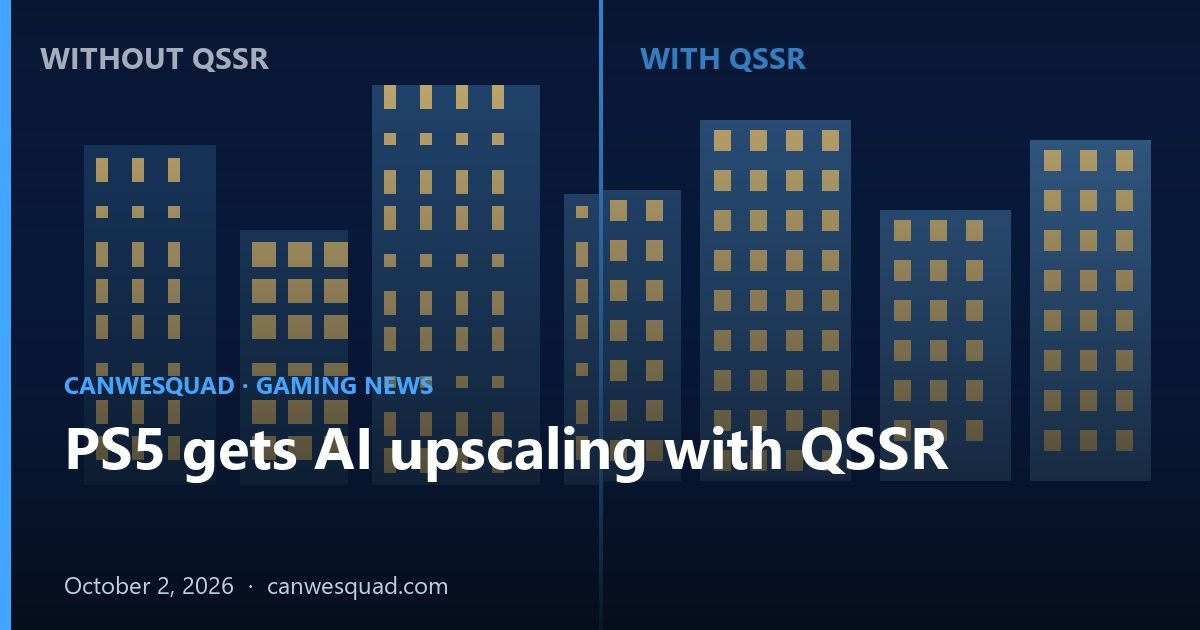 PS5 AI upscaling with QSSR: comparison of a low-resolution and a sharper scene